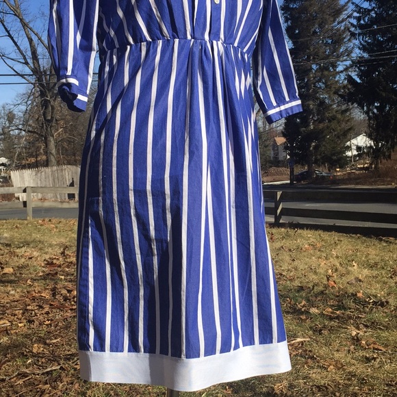 Retro striped midi dress button down Small - Picture 5 of 8